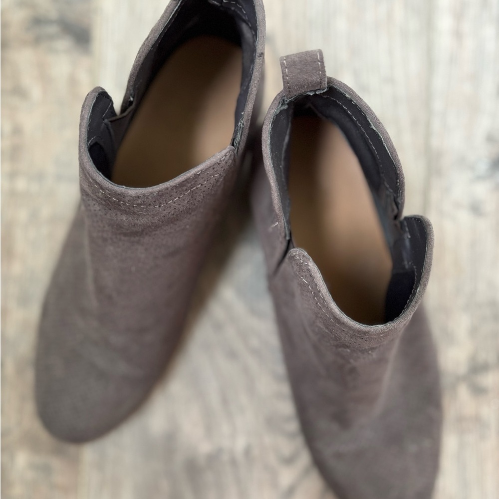 Target Gray Leather Booties - Picture 2 of 5